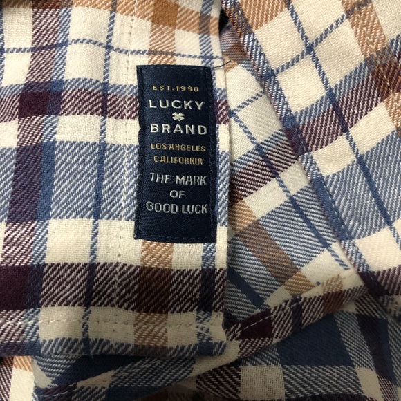 Lucky brand casual plaid button down shirt mens size XL - Picture 4 of 10